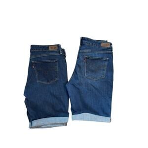 Lot Of 2 Womens Levi’s Bermuda Shorts Size 16 Cuffed Cotton Blend